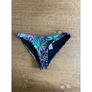 Kendall + Kylie Topshop Tropical Palm Print Bikini Bottoms Purple Teal US 2